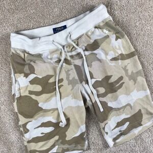 Polo Ralph Lauren Men's Camouflage Waffle Knit Lounge Shorts Pajamas Size M Tan